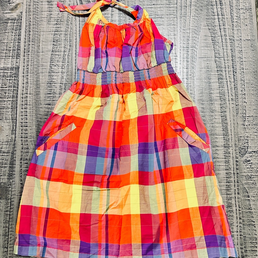 Old Navy Multicolor Plaid Halter Dress